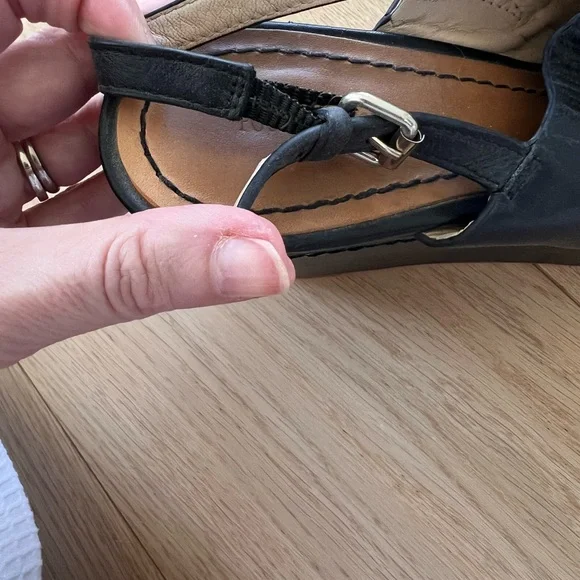 Pour La Victoire Black Leather Wedges Size 8.5 - Picture 4 of 11